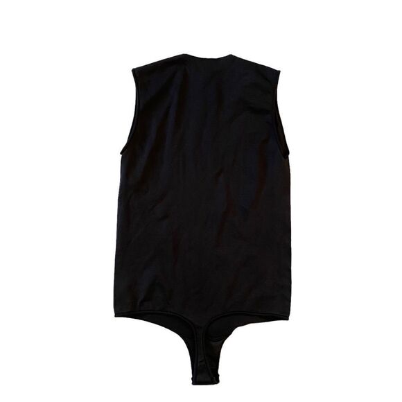 SKIMS Essential Raw High Crew Neck Onyx Bodysuit Sz S/M NWOT - Picture 7 of 15